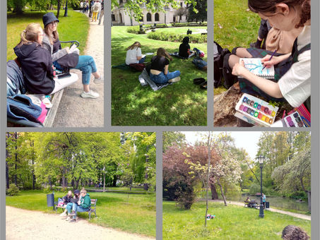 w plenerze z młodzieżą :-)